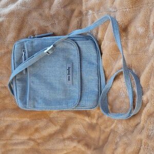 Vera Bradley microfiber purse. 8 x 6. Blue jean look with flower pattern inside